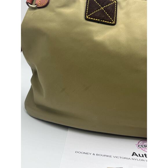 Dooney & Bourke Authenticated Victoria Handbag Olive Green pink Nylon Bag - Picture 4 of 13
